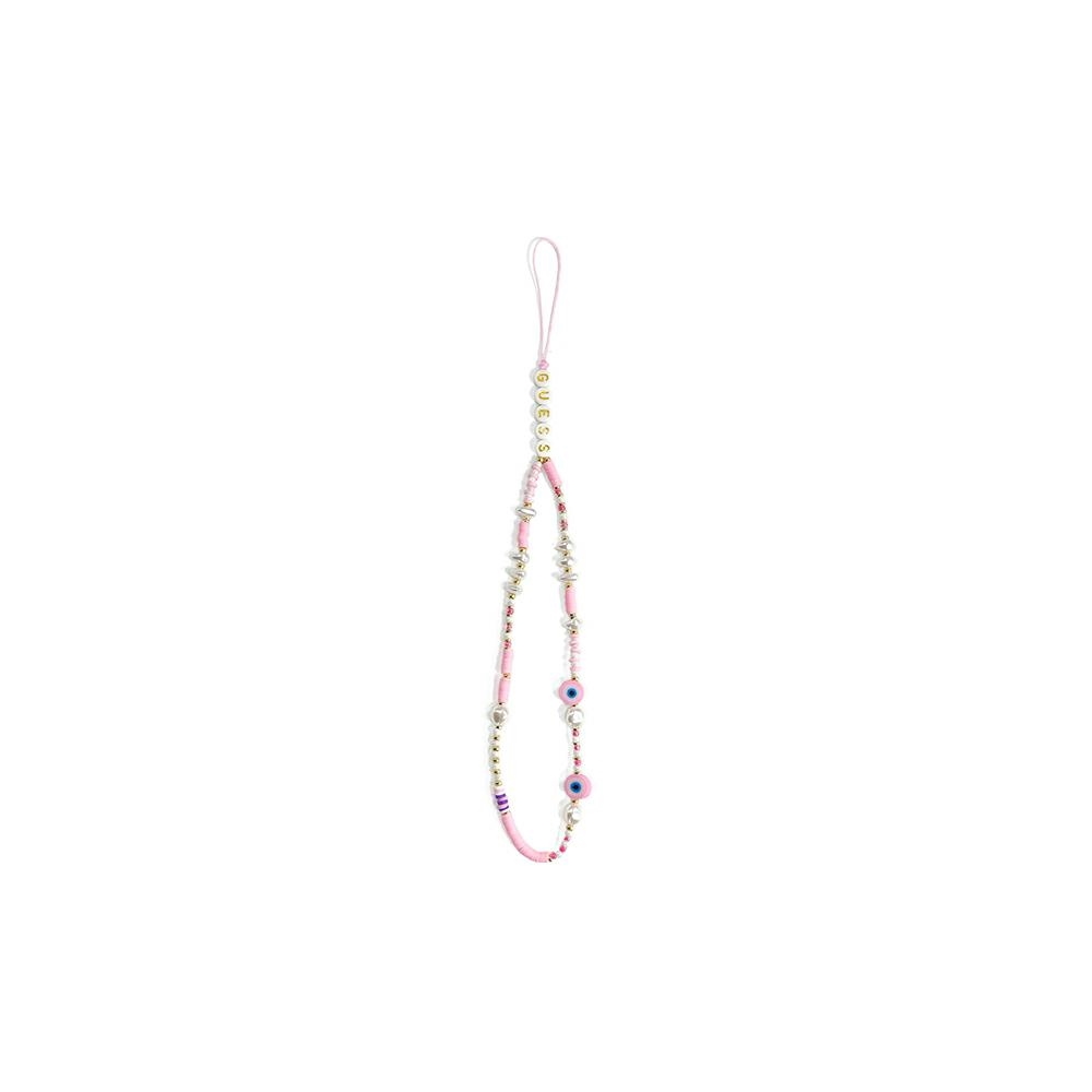 Guess Beads Shell Phone Strap - Pink Beaded Charm (3666339048297) (0)