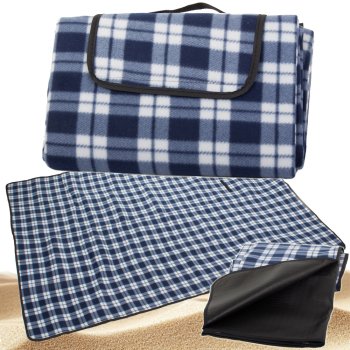 Large Waterproof Picnic Blanket for Beach & Camping 150x200cm, blue plaid