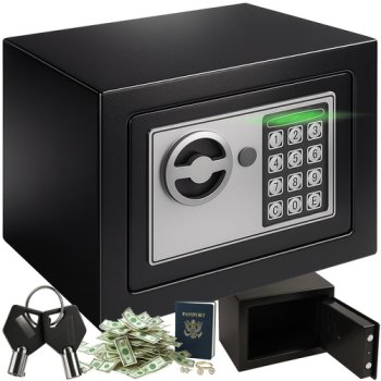 Ruhhy 26101 Electronic Digital Safe Box for Home, Black