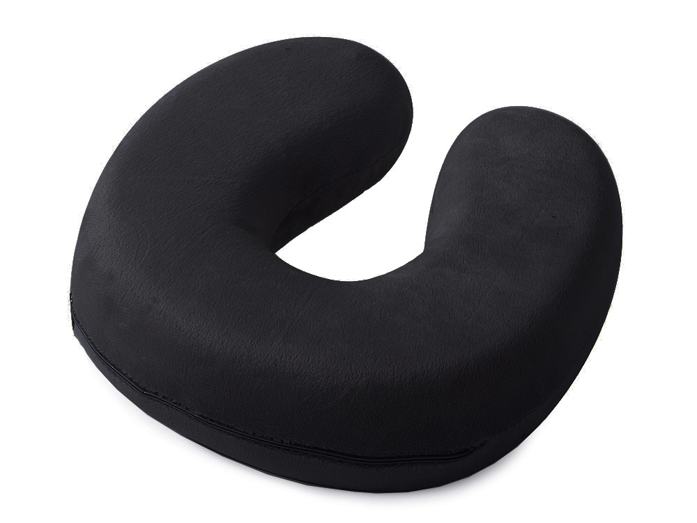 Memory Foam Travel Neck Pillow for Car and Airplane, Black (3)