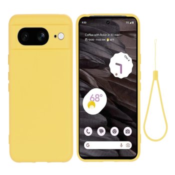 Google Pixel 8 Soft Liquid Silicone Anti-Scratch Protective Case Cover, Yellow