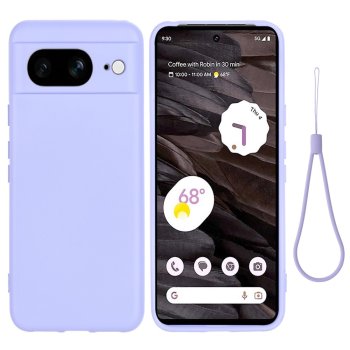Google Pixel 8 Soft Liquid Silicone Anti-Scratch Protective Case Cover, Purple