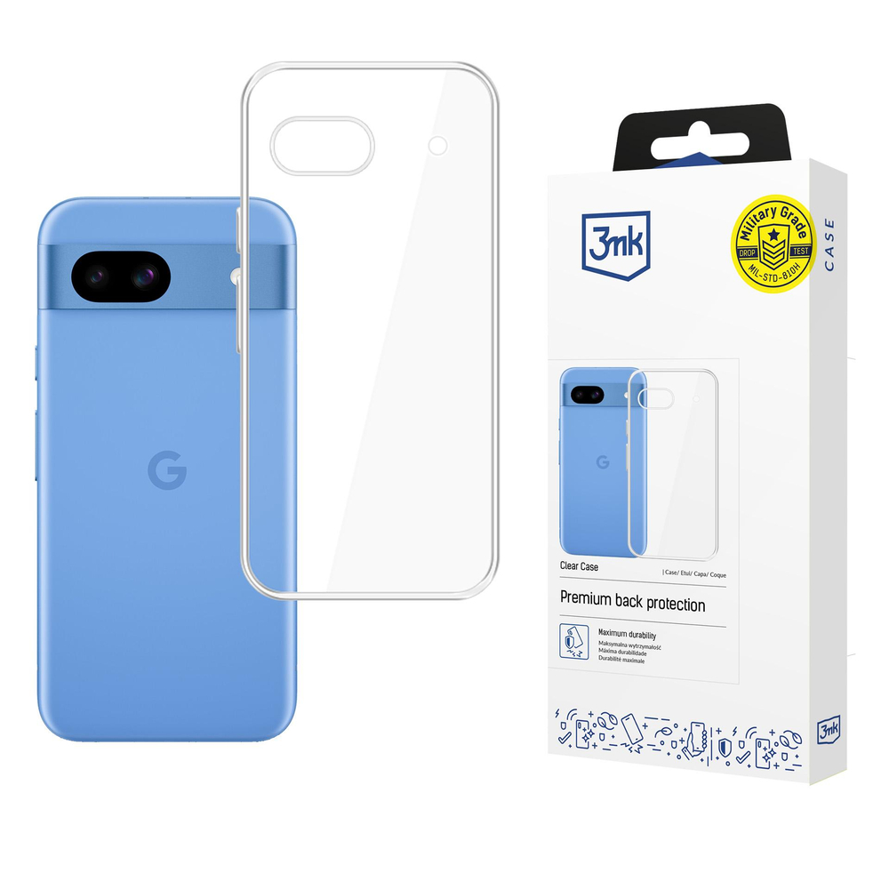 Google Pixel 8A 5G 3MK Clear Case Cover, Transparent