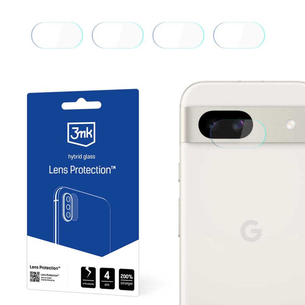 Google Pixel 8A 5G 3MK Lens Protection Back Camera Tempered Glass Protector, 4 pcs.