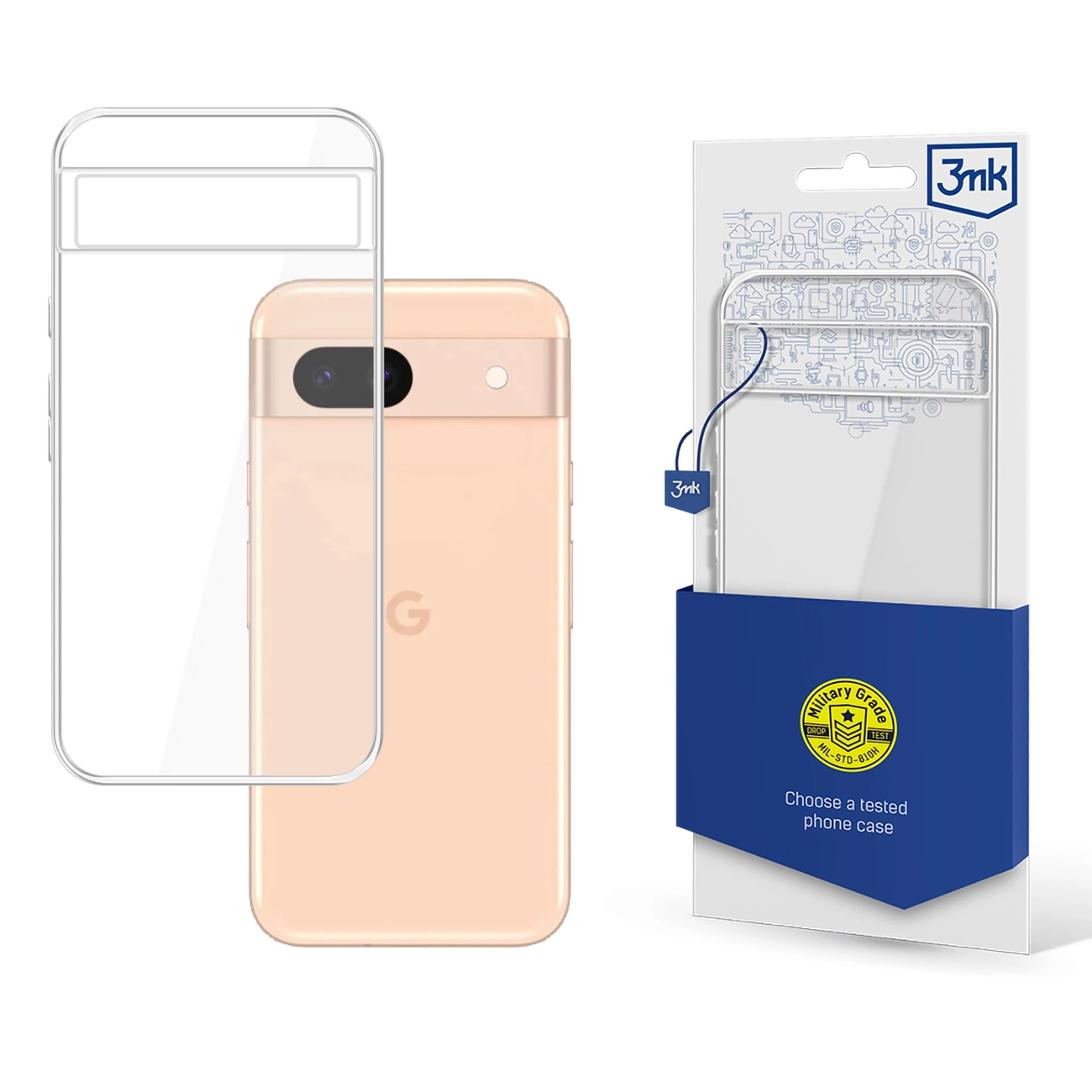 Google Pixel 8A 5G 3MK Clear Case Cover, Transparent
