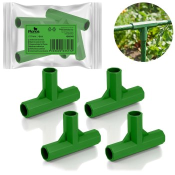 11mm 3-Way Plant Stake Connectors Plonos PL-941 4 Pcs, Green