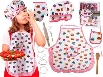 Kitchen Kids Set Cooking Baking + apron and accessories
