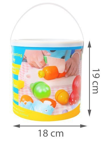 Kids Toy Wooden Cutting Vegetables and Fruits in a Bucket (1)