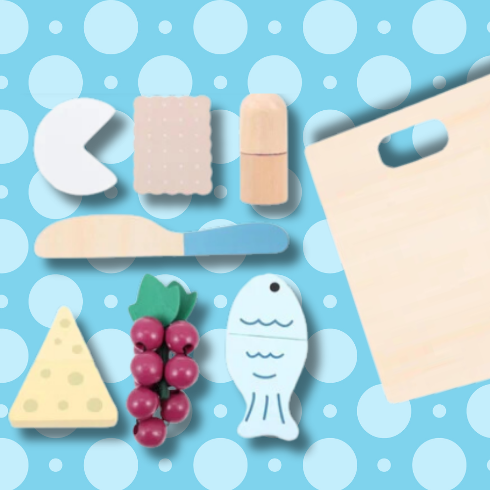 Kids Toy Wooden Magnetic Cutting Products Set with Fish Cheese Sausage (6)