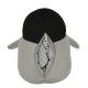 2-in-1 Kids Travel Neck Pillow and Penguin Stuffed Animal Toy, Grey