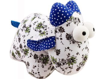 Large Sheep Plush Toy for Kids, White and Blue