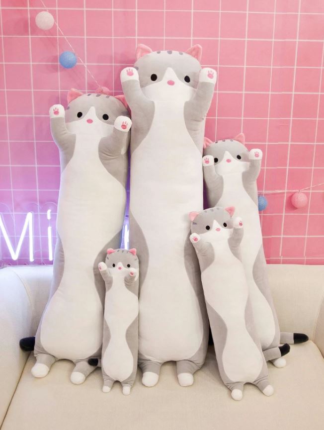 Plush Long Cat-shaped Hugging Pillow, 110cm (0)