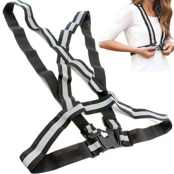 Reflective Safety Belt Vest for Motorcycle Bicycle Reflective Running Harness