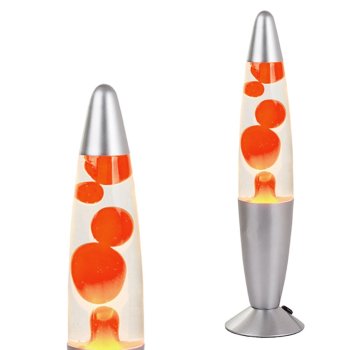Nightlight Decorative Lamp Lava, Silver-Orange