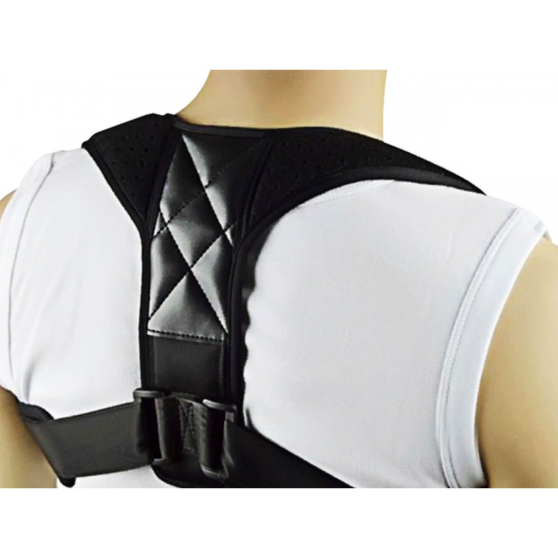 Breathable Adjustable Comfort Back Posture Corrector Strap Universal, Black (4)