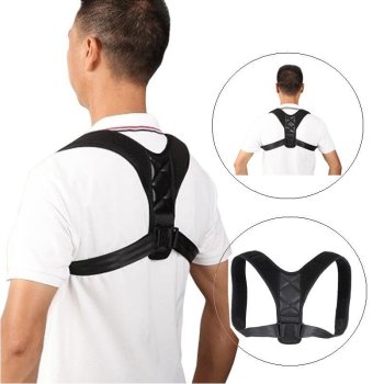 Breathable Adjustable Comfort Back Posture Corrector Strap Universal, Black