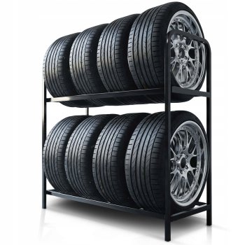Humberg HM-386 Metal Tire Rack for 8 Tires, Garage Storage Stand