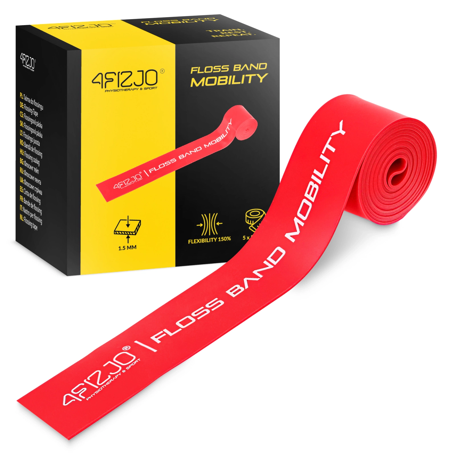 4FIZJO Floss Band for Rehabilitation and Mobility 1.5 mm, red