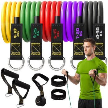 Resistance Bands Set for Exercise Trizand 25880, 5 pcs