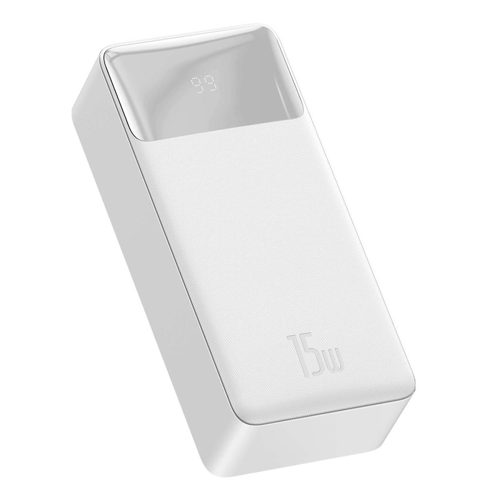 Baseus Bipow power bank with display 30000mAh 15W white (Overseas Edition) + USB-A - Micro USB cable 0.25m white... (0)
