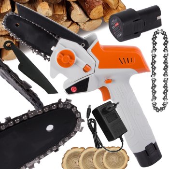 Cordless Mini Chainsaw 4-Inch 12V Battery Powered Handheld Saw