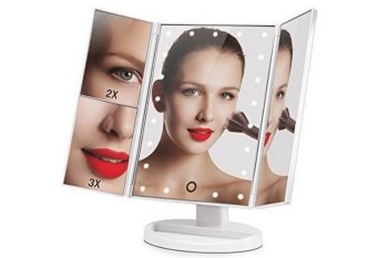 Superstar Magnifying Makeup Mirror with LED Light and 2x 3x Magnification, White