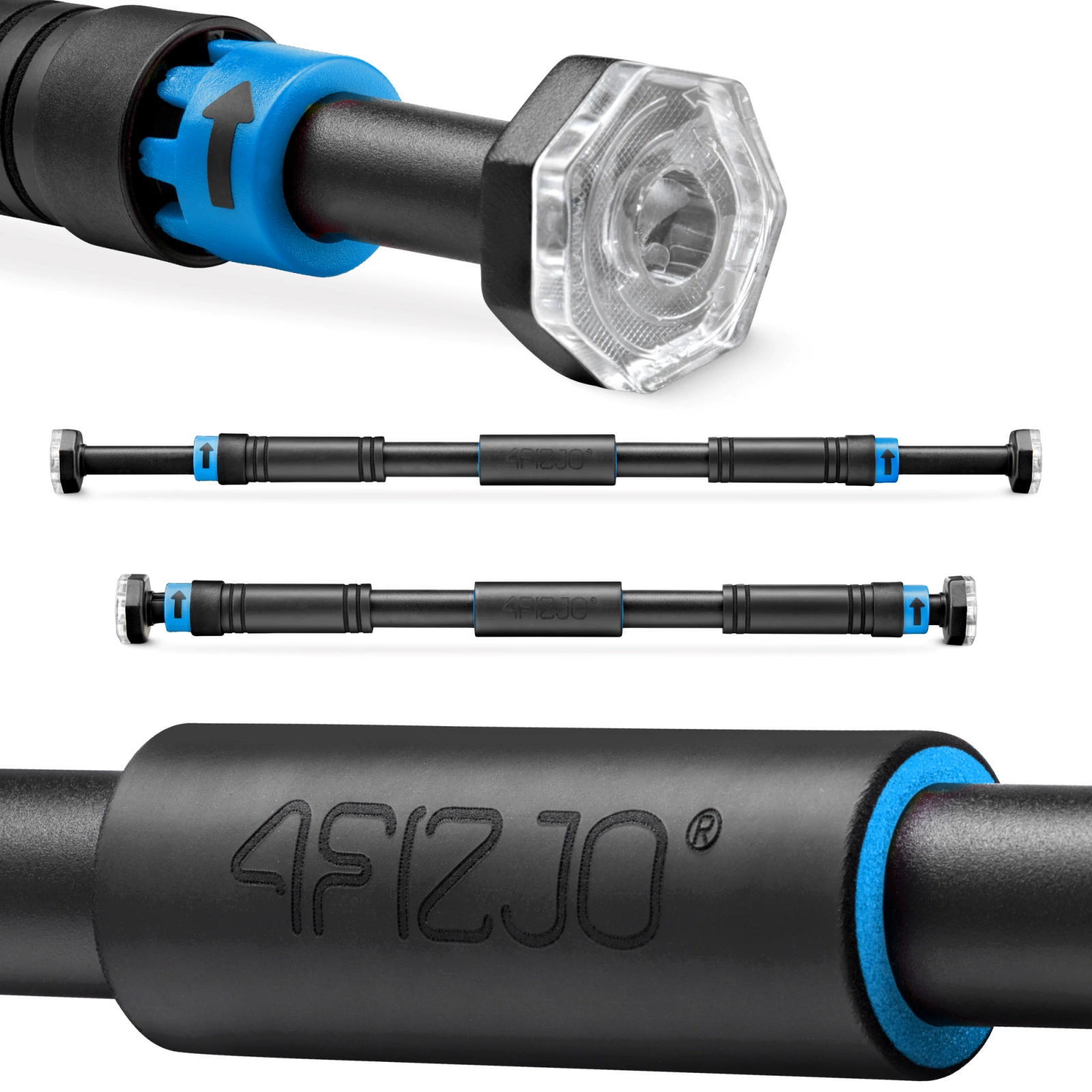 4FIZJO Adjustable Doorway Pull-Up Bar 66-100 cm, Blue