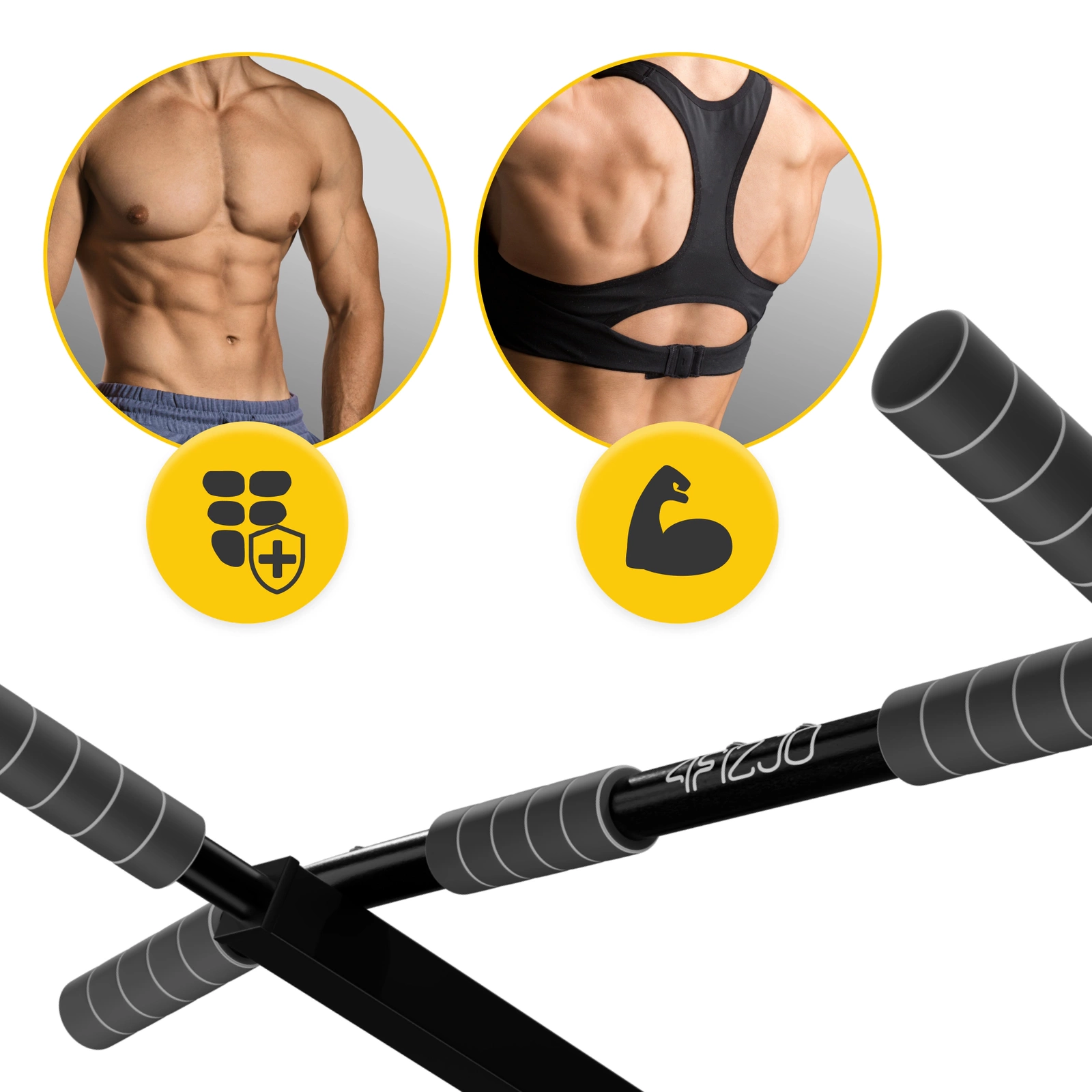 4FIZJO Wall Mounted Pull Up Bar Multi-Grip Chin Up Bar for Home Gym Strength Training (0)