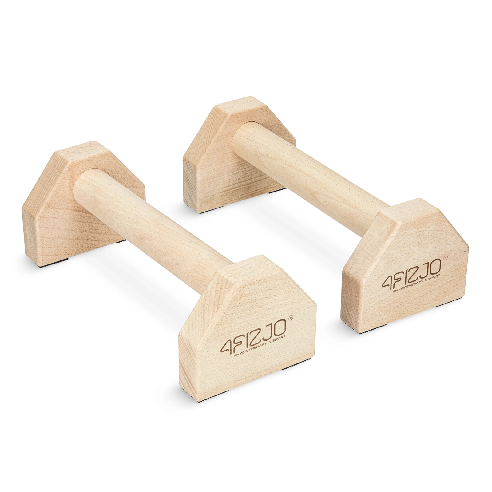 4FIZJO Wooden Parallettes Push Up Bars, 30 cm Handles for Calisthenics & Home Gym