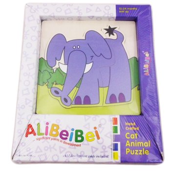4-Piece Wooden Elephant Puzzle for Toddlers