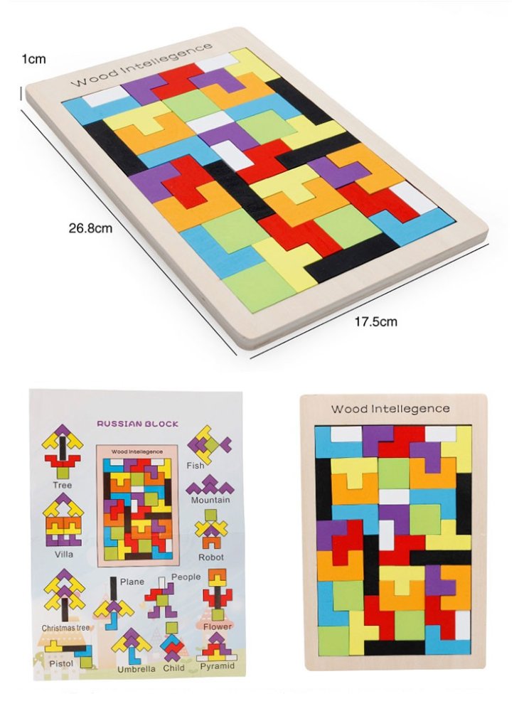 Wooden Tetris Block Puzzle for Kids Zkb-815 (1)