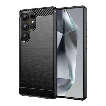 Samsung Galaxy S25 Ultra ( SM-S938 ) Carbon Flexible Cover TPU Case, Black