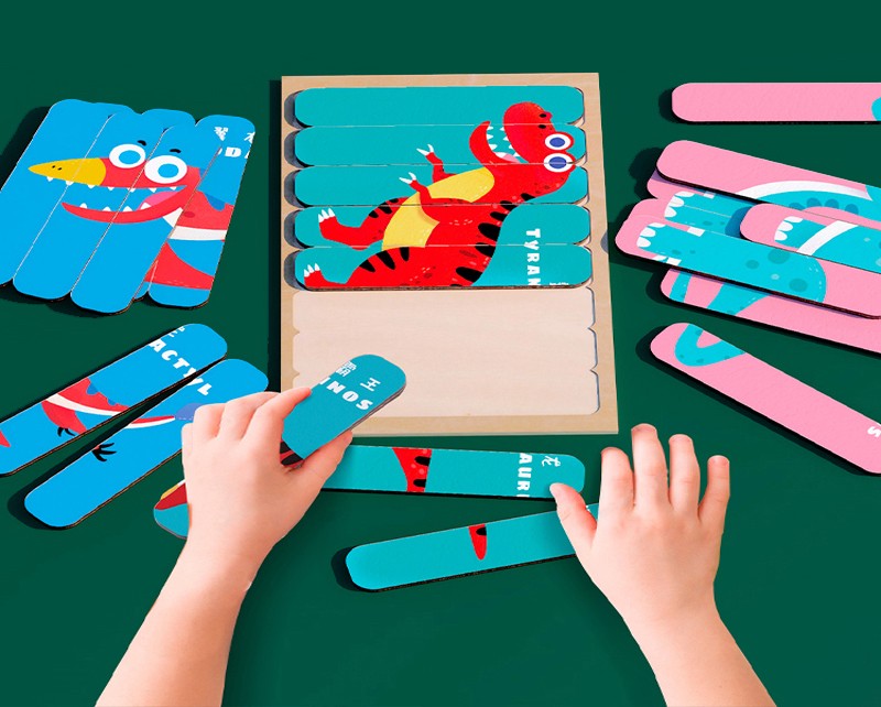 Wooden Dinosaur Stick Puzzle Educational Toy for Toddlers Jhtoy-192 (1)