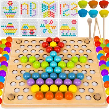 Educational Wooden Bead Mosaic Puzzle for Toddlers 22403
