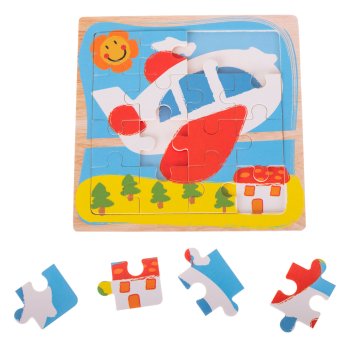 Wooden Jigsaw Puzzle "Airplane" 16 pcs