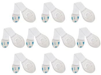 Lock for cabinets and drawers, child protection, 10 pcs, white