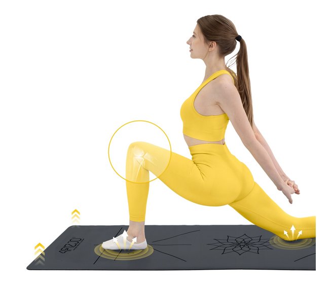 4Fizjo Non-Slip Rubber Gymnastic Fitness Yoga Mat 183x68x0.4cm, Black (5)