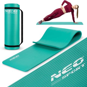 Thick Exercise Mat Neo-Sport 192301, 183 x 60 cm, Turquoise
