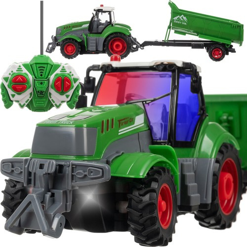 Remote Controlled Tractor Toy Kruzzel 24850 with Tipper Trailer