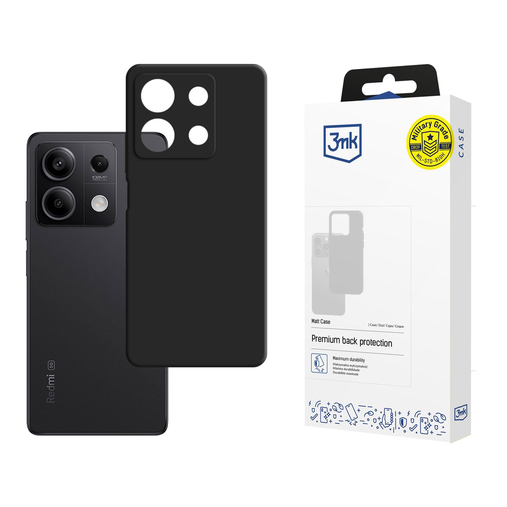Xiaomi Redmi Note 13 5G 3MK Silicone Case Cover, Black