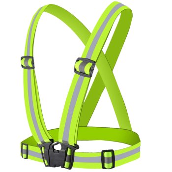 Reflective Safety Harness for Running Cycling Motorcycle, High Visibility Green
