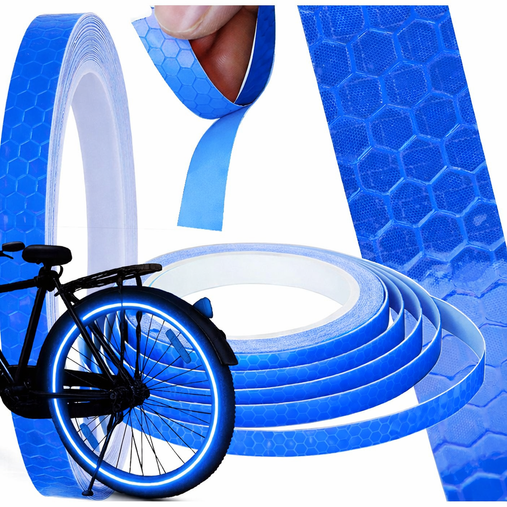 Reflective Tape Self-Adhesive Roll for Bikes Cars and Helmets, High Visibility 8m