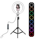 Puluz LED RGB Vlogging Ring Photo Video Light Lamp 30cm + Tripod Mount 1.1 m