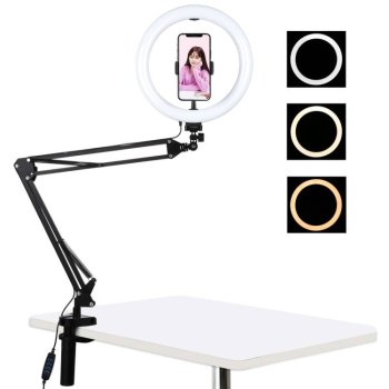 Puluz Desktop arm stand with 26cm LED Vlogging Ring PKT3090B