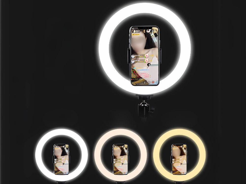 LED Ring Light with 100cm Tripod Stand and Phone Holder, 3 Light Modes (2)