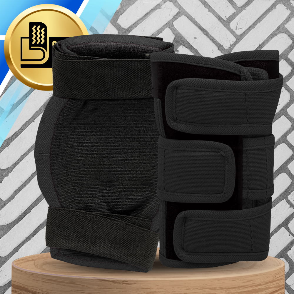 Adult Protective Gear Set with Knee, Elbow, and Wrist Guards, Size L, Black (2)