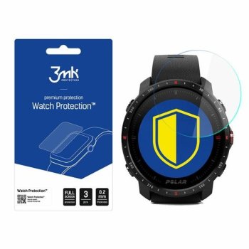 Polar Grit X Pro Watch 3MK Antimicrobial Hybrid Flexible Glass Tempered Watch Screen Protector, 3 pcs.