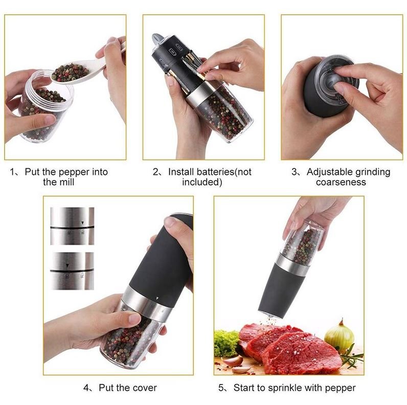 Electric Spice Grinders with LED, 2 pcs (3)