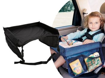 Kids Waterproof Car Seat Table, Black