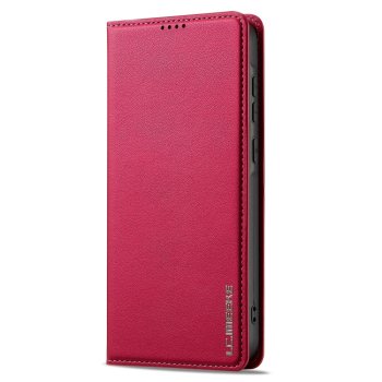 Samsung Galaxy A35 ( SM-A356E/DS ) LC.IMEEKE PU Leather Wallet Protective Book Case Cover, Red